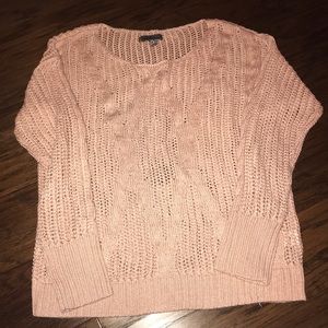 Pink open knit sweater